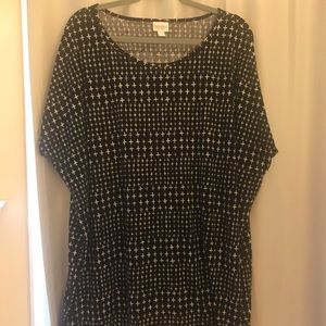 Black and White Cross Lularoe Irma Top